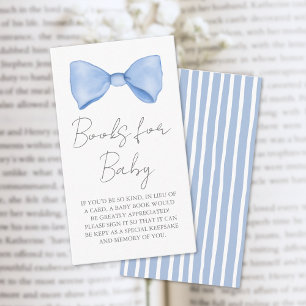 Carte D'accompagnement Livres Pour Baby shower Baby Blue Bow