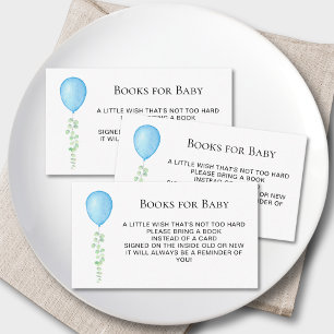 Carte D'accompagnement Livres Pour Baby shower Bleu Bleu Bébé