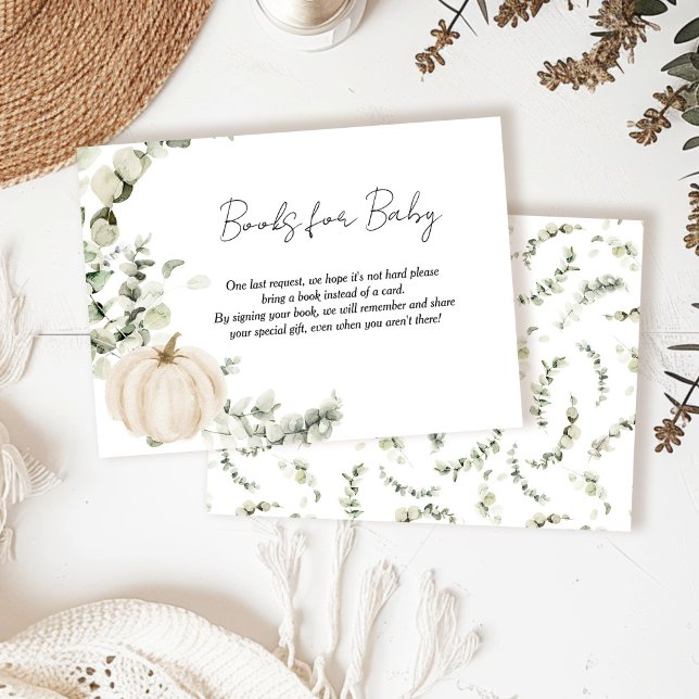 Carte D'accompagnement Livres pour Baby shower Citrouille Baby Little (Créateur téléchargé)