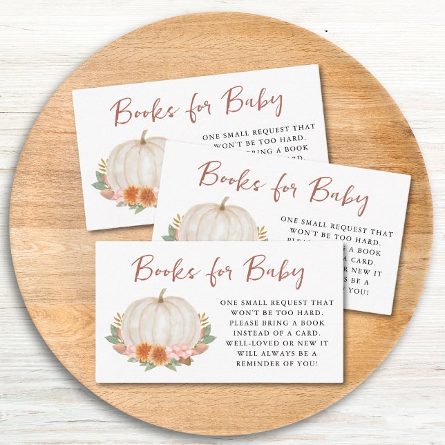 Carte D'accompagnement Livres Pour Baby shower Citrouille Bébé (Créateur téléchargé)