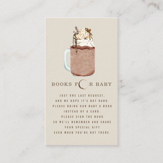 Carte D'accompagnement Livres Pour Baby shower De Café Glacé Demande De L (Devant)