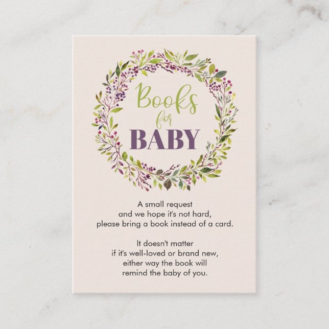Carte D'accompagnement Livres pour Baby shower de couronne pour bébés (Devant)