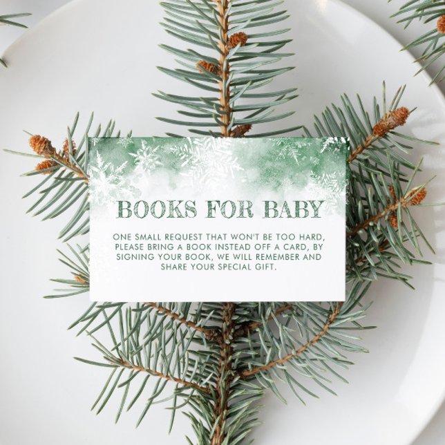 Carte D'accompagnement Livres pour baby shower de forêt d'hiver pour bébé (Créateur téléchargé)