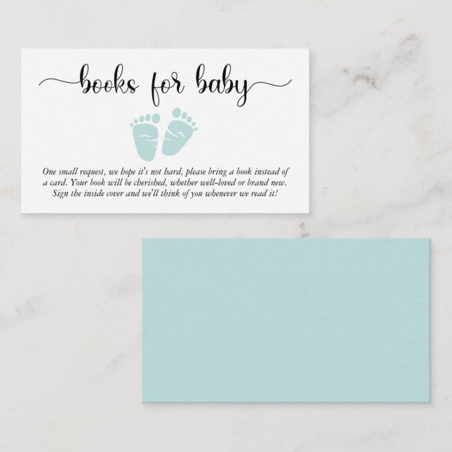 Carte D'accompagnement Livres Pour Baby shower De Monnaie De Pieds Pour B (Devant / Derrière)
