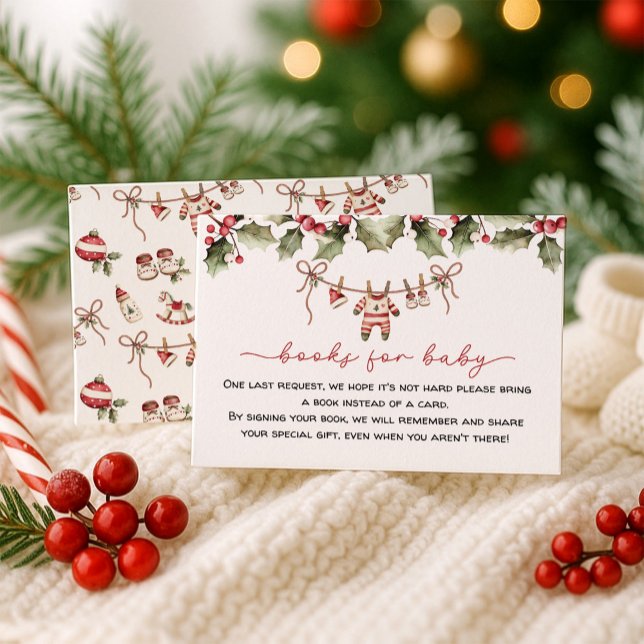 Carte D'accompagnement Livres pour Baby shower de Noël pour bébé (Créateur téléchargé)
