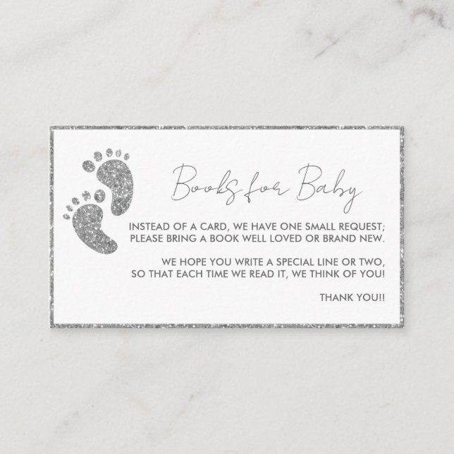 Carte D'accompagnement Livres pour Baby shower de Parties scintillant béb (Devant)