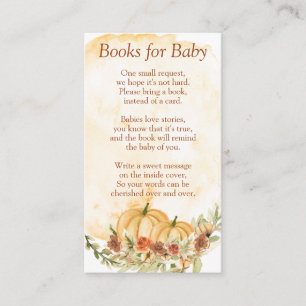 Carte D'accompagnement Livres pour Baby shower Fall Citrouille