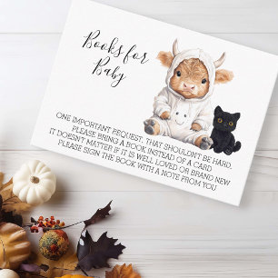 Carte D'accompagnement Livres pour Baby shower Halloween Highland Cow