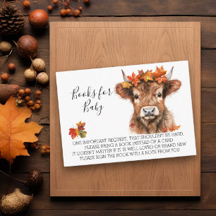 Carte D'accompagnement Livres pour Baby shower Halloween Highland Cow