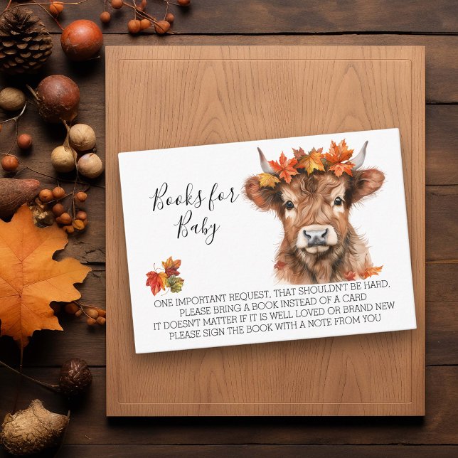 Carte D'accompagnement Livres pour Baby shower Halloween Highland Cow (Créateur téléchargé)