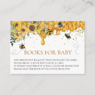 Carte D'accompagnement Livres pour Baby shower Honey Bee Aquarelle