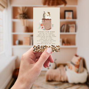 Carte D'accompagnement Livres Pour Baby shower Iced Coffee Floral Demande