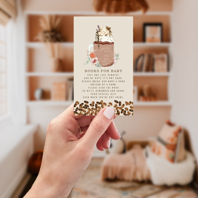 Carte D'accompagnement Livres Pour Baby shower Iced Coffee Floral Demande (Créateur téléchargé)