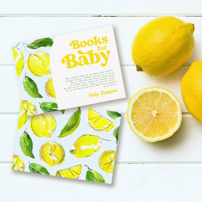 Carte D'accompagnement Livres pour Baby shower rétro Baby Lemon (Créateur téléchargé)
