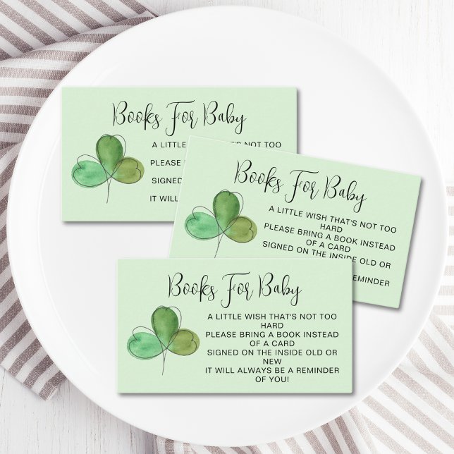 Carte D'accompagnement Livres Pour Baby shower Shamrock Bébé (Créateur téléchargé)