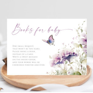 Carte D'accompagnement Livres pour Baby violet baby shower papillon lilas