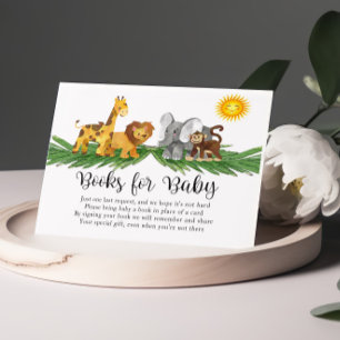 Carte D'accompagnement Livres pour Baby Wild Safari Animaux Baby shower