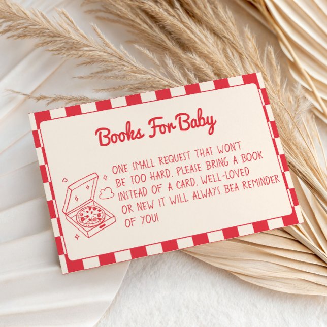 Carte D'accompagnement Livres pour bébé à la douche de bébé en Gingham ro (Créateur téléchargé)