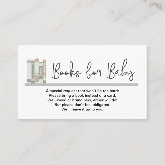 Carte D'accompagnement Livres pour bébé à la place de Card Genre Neutre (Devant)