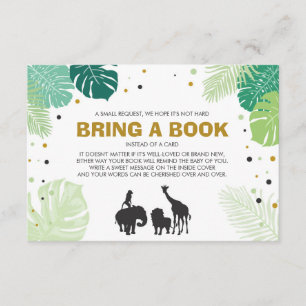 Carte D'accompagnement Livres pour bébé Apportez un livre Safari Animaux 