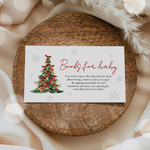 Carte D'accompagnement Livres pour bébé Arbre de Noël Ruban Rouge pour Ba