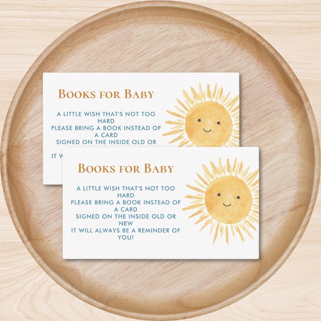 Carte D'accompagnement Livres Pour Bébé Baby shower À Thème Soleil (Créateur téléchargé)