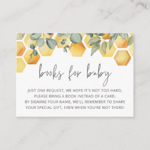 Carte D'accompagnement Livres pour bébé Baby shower abeille Insérer