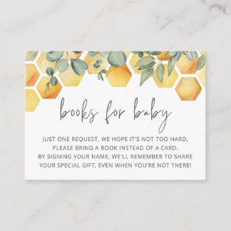 Carte D'accompagnement Livres pour bébé Baby shower abeille Insérer