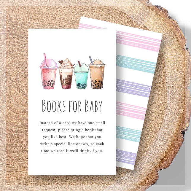 Carte D'accompagnement Livres pour bébé | Baby Shower Bubble Tea Boba (Créateur téléchargé)