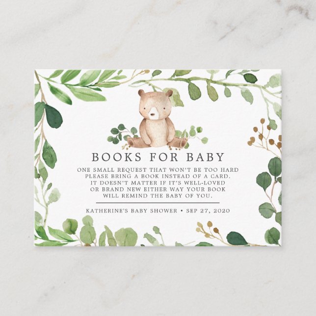 Carte D'accompagnement Livres Pour Bébé Baby shower Card (Devant)