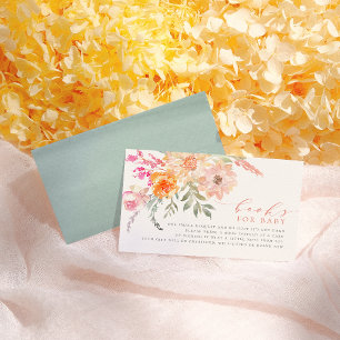 Carte D'accompagnement Livres pour bébé   Baby shower de ressort Turquois