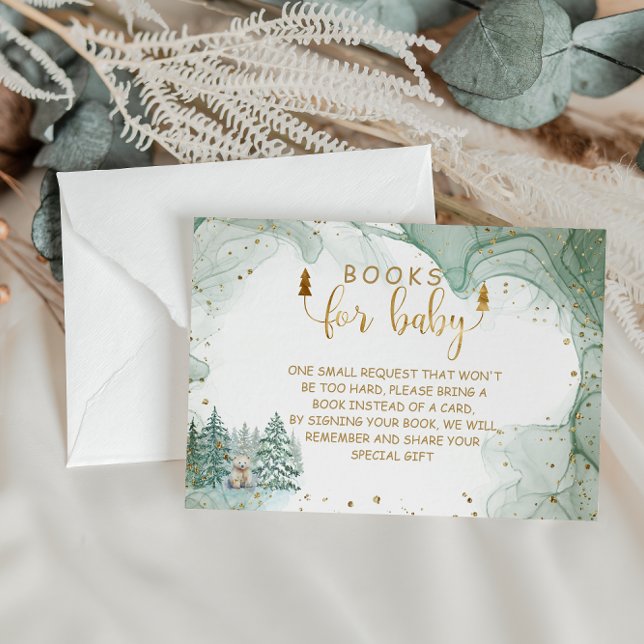 Carte D'accompagnement Livres pour bébé Baby Shower d'hiver  (Créateur téléchargé)