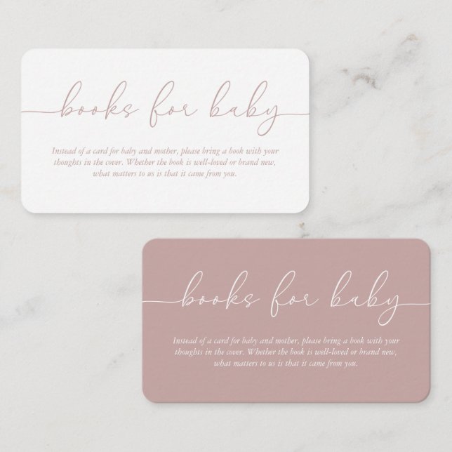 Carte D'accompagnement Livres pour bébé Baby shower double face (Devant / Derrière)