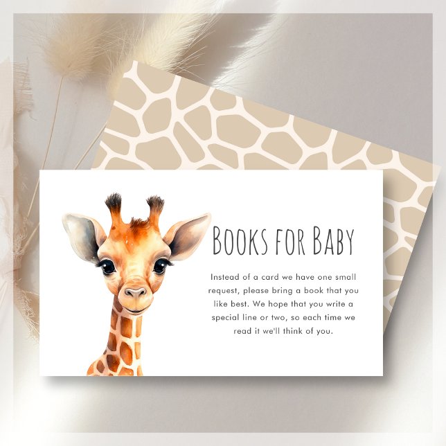 Carte D'accompagnement Livres pour bébé | Baby shower Giraffe (Créateur téléchargé)
