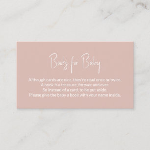 Carte D'accompagnement Livres pour bébé Baby shower rose demande de réser
