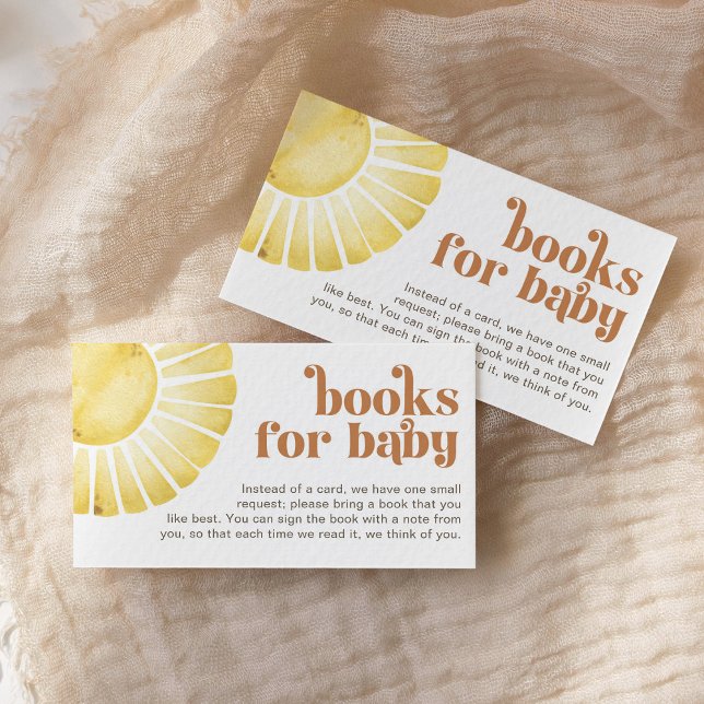 Carte D'accompagnement Livres pour bébé Baby shower Sunshine Boho (Créateur téléchargé)