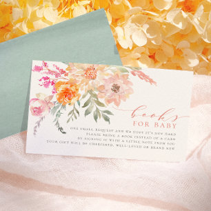 Carte D'accompagnement Livres pour Bébé Blush & Teal Baby Shower de Pri