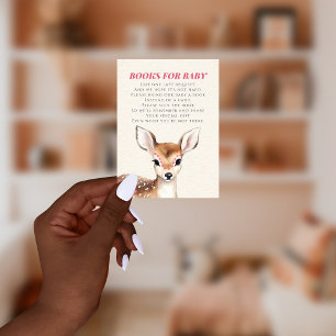 Carte D'accompagnement Livres Pour Bébé Cerf Baby shower Demande de réser