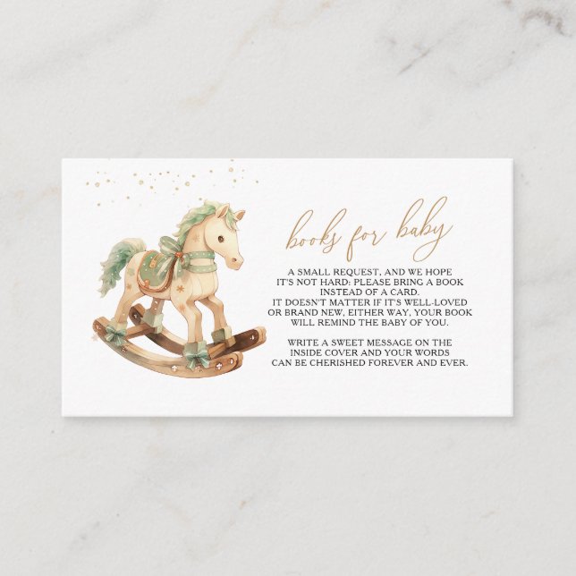 Carte D'accompagnement Livres pour bébé Cheval Rocking (Devant)