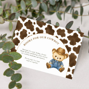Carte D'accompagnement Livres pour bébé cowboy Baby Shower Imprimé Vach