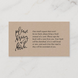 Carte D'accompagnement Livres pour bébé, Créative rustique kraft Script