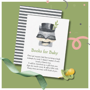 Carte D'accompagnement Livres Pour Bébé   Cute Baby Raccoon Baby shower