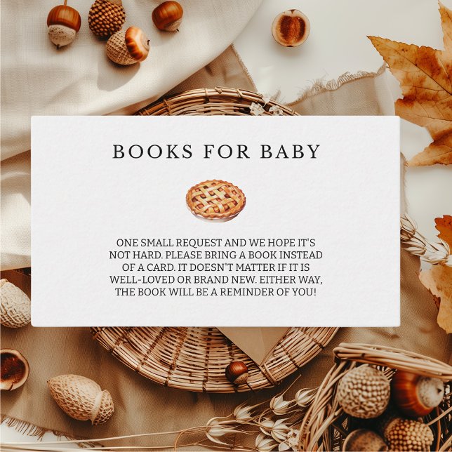 Carte D'accompagnement Livres Pour Bébé Cutie Baby shower Automne Pie (Books for baby Cutie Pie Fall Themed Baby Shower)