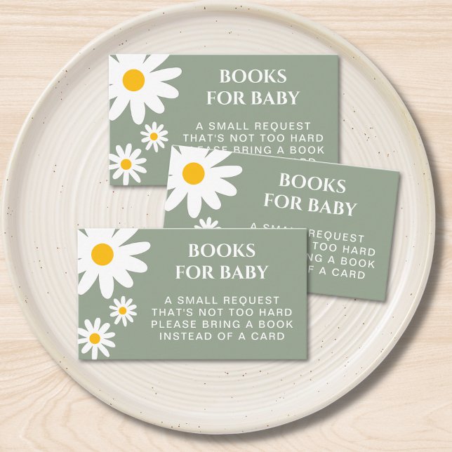 Carte D'accompagnement Livres pour bébé Daisy Vert Sauge (Créateur téléchargé)