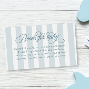 Carte D'accompagnement Livres pour bébé de la Baby Shower avec rayures de