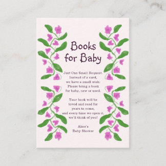 Carte D'accompagnement Livres pour bébé Douce Fleur de Bébé Shower