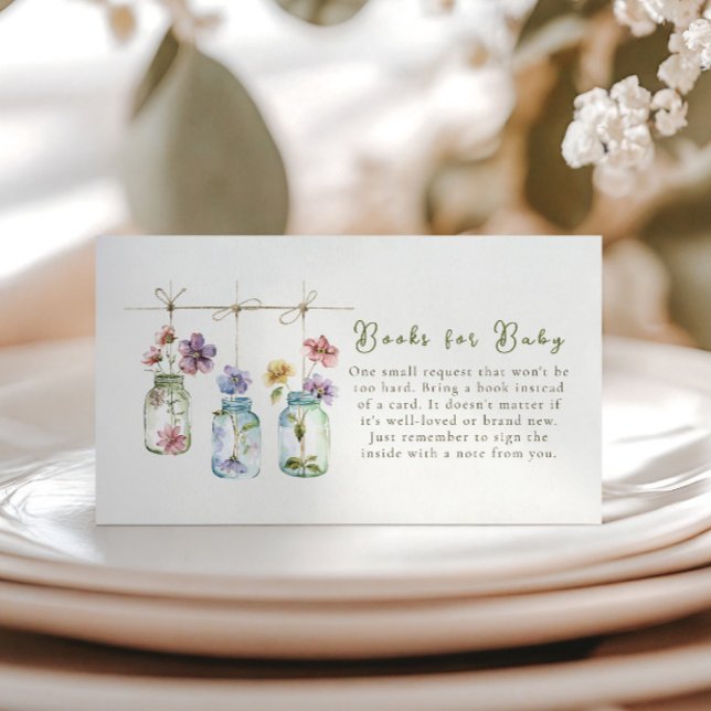 Carte D'accompagnement Livres pour bébé en pot de fleurs sauvages de jard (Créateur téléchargé)
