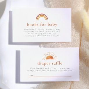Carte D'accompagnement Livres pour bébé et tombola de couches soleil Baby
