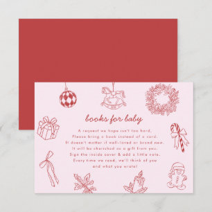 Carte D'accompagnement Livres pour bébé fantaisiste Noël hiver fille