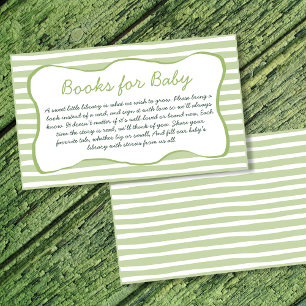 Carte D'accompagnement Livres pour bébé Fête de bébé au thé vert Matcha